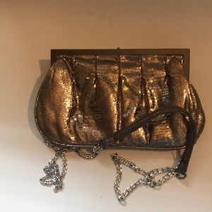 ALDO muted gold evening clutch or shoulder bag